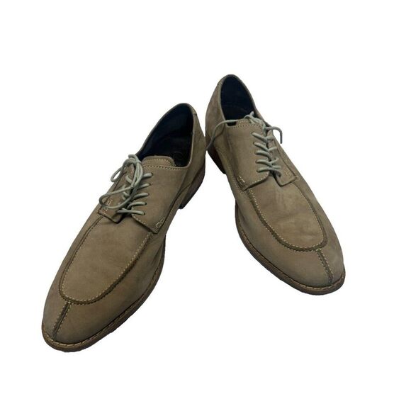 Cole Haan City Men's 10 Beige Suede Lace Up Oxford Dress Shoes - Picture 1 of 9